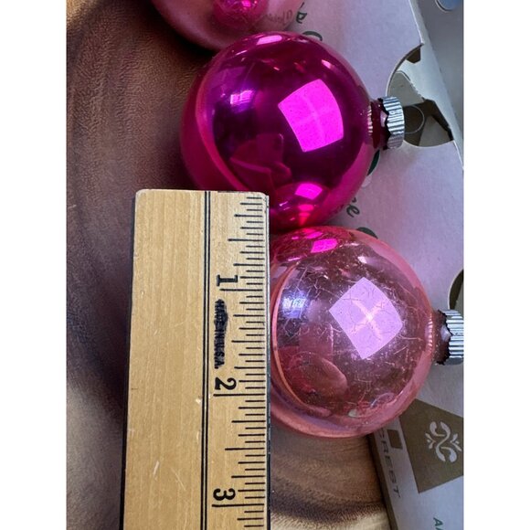 Shiny Brite Vintage Christmas Ornaments Set of 6 Pink Glass Balls 2.5" - Picture 10 of 12